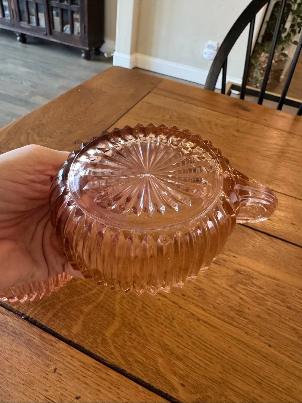 Vintage Anchor Hocking Pink Depression Glass Creamer and Sugar Set